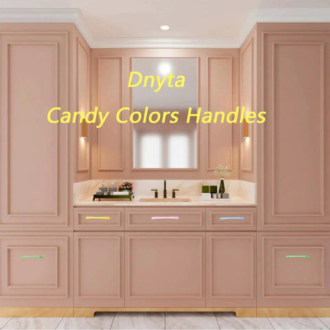 8 Pack 3.8 Inch Hole to Hole Cartoon Pull Handles for Kids Room Wardrobes Cabinets and Drawers with Screws shown on cabinets