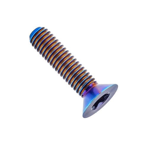 Burnt Blue Titanium Torx Countersunk Head Bolt, Grade 5 6AL4V, ideal for RC drones and hobby builds, anti-corrosion, lightweight, high precision