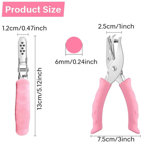 Blue Metal Hole Punch With Soft Grip Handle For DIY Crafts And Scrapbooking, Cuts Clean 1/4 Inch Holes