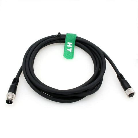 M12 A Coded 5 Pin Male To Female Actuator Sensor Signal Cable with connectors for industrial automation, 2m shielded braided cable