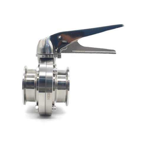 QiiMii stainless steel 304 tri-clamp butterfly valve with trigger handle, EPDM seal, 2 in OD (2-pack)