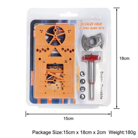 35mm Adjustable Carbide Drill Bit For Hinge Holes, Boring Bit Tipped Drilling Tool packaging with dimensions and weight