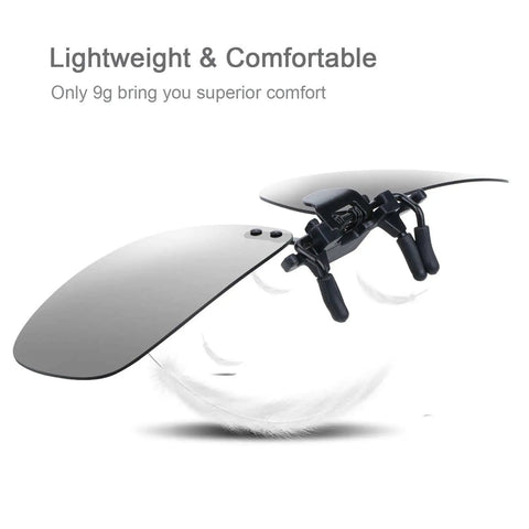 Polarized Clip On Sunglasses With Flip Up Design Silver Mirrored Lenses Unisex Outdoor Glasses for lightweight comfort