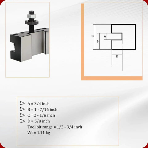 CXA 250-302 Quick Change Boring Turning Facing Holder with dimensions for CNC tool posts 250-333 and 250-300, precision ground.