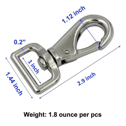 Heavy Duty Trigger Swivel Eye Bolt Snaps Set Of 5 2.9 Inch Large Size Metal Clips for horse blankets webbing belts, zinc alloy