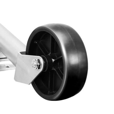 Close-up of wheel on 1000 Lb Trailer Tongue Jack With Wheel Bolt-On Adjustable 10.5 To 20.5 In