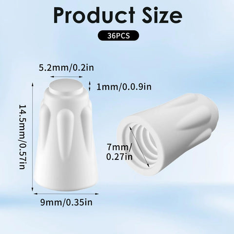 36 white ceramic wire connectors, small porcelain twist caps for 18-8 AWG high-temperature wiring.