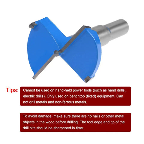 Close-up of Forstner Drill Bits Set 65mm And 70mm With Hex Shank Tungsten Carbide Cutter for woodworking and DIY projects.