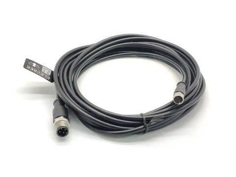 Dual End M12 to M8 Connector Cable, 4 Pin A Code Male to A Code Female, AWG22, Straight Molding PVC Waterproof Cable
