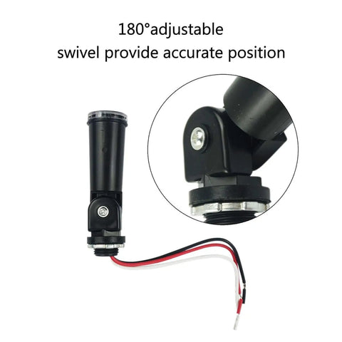 Close-up of 2 Pack AC 120V Outdoor Photocell Light Sensors Auto Dusk To Dawn On Off Switches with adjustable swivel mount