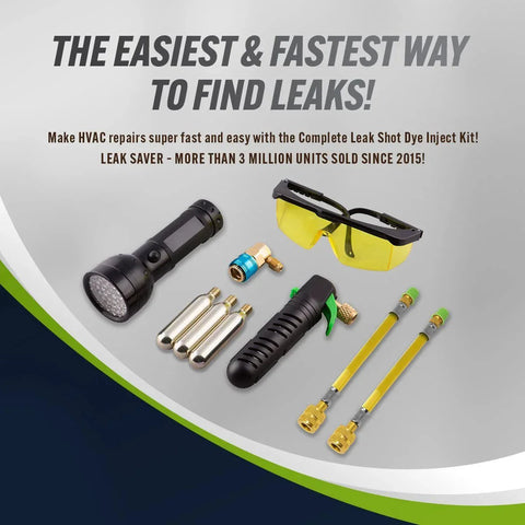 Ultra Bright UV Dye Inject Kit For Quick Leak Detection In Automotive, Home, Marine And Commercial HVAC Refrigeration