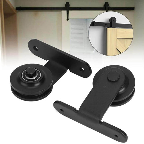 Heavy Duty Carbon Steel Sliding Barn Door Hardware Kit With Quiet Rolling Wheels And High Strength Screws For Greenhouse