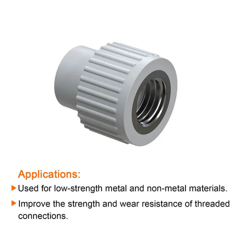 Close-up view of a 304 stainless steel helical wire threaded insert from the 30 Pack 3/8-16 UNC Helical Wire Threaded Inserts