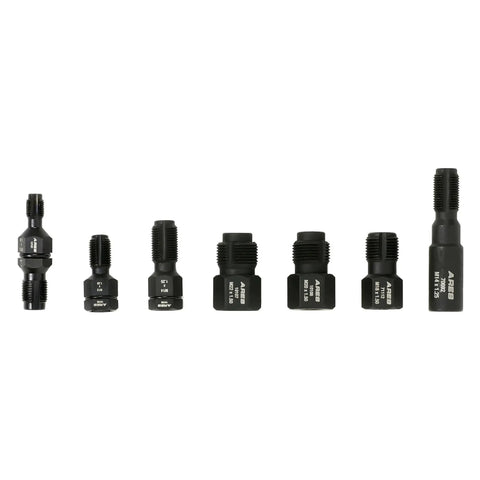 Front view of 7 Piece Master Thread Chaser Set for Automotive Repairs with Storage Case showing M10 to M22 sizes