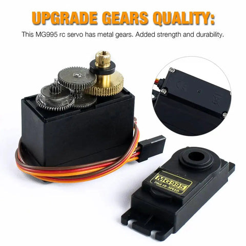 MG995 Digital RC Servo Motors Set Four Pack With Metal Gears High Speed Torque exposed metal gears and case
