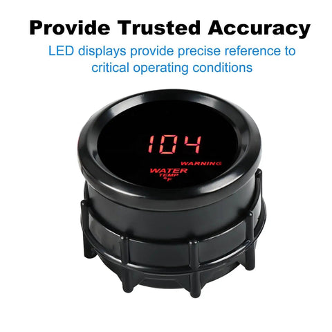 2 Inch Water Temperature Gauge 52mm Backlit Sensor For Car Truck Marine DC12V displaying 104 degrees