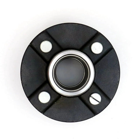 Trailer Hub Assembly Kit For 4 Inch Circle, 4 Bolt On Design, Includes 1 Inch Straight Spindle And Bearings, Dust Cap, Cotter Pin, Nuts And Washers