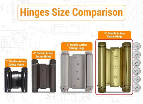 Heavy Duty 6 Inch Double Action Swinging Door Hinges For Saloon And Cafe Bar Doorways Commercial Grade With Adjustable Tension For High Traffic Use Gloss Black Finish 1 Unit
