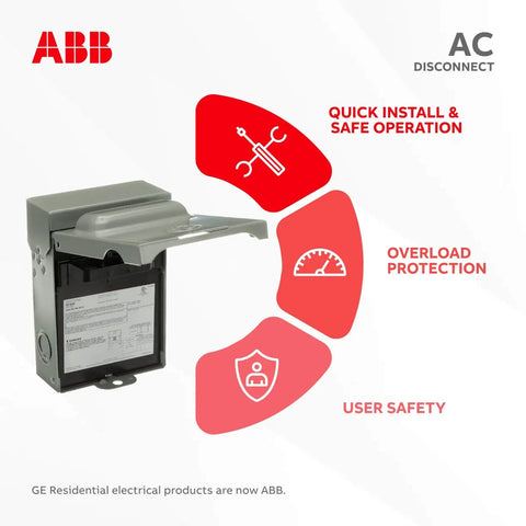 Weatherproof fused AC disconnect switch 30A 240V single-unit 1-phase NEMA 3R with pull-out fusible design in open state.