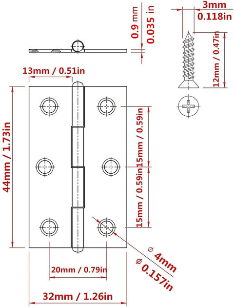 Stainless steel folding hinge set, 2-inch door/window hinge, 20 pcs with 120 screws, Amazon brand.