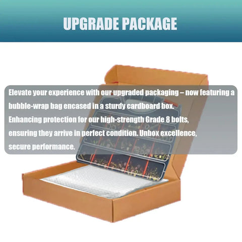 Heavy Duty Metric Bolt And Nut Set 705 Pieces M6 M8 M10 M12 Class 8.8 Hex Bolts And Nuts Zinc Plated Kit in open box