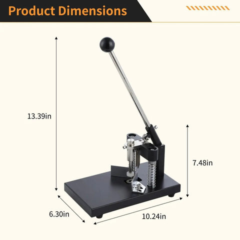 Hand Operated Corner Rounder Cutter With R6 And R10 Dies dimensions 13.39 x 10.24 x 7.48 inches shown