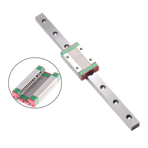 MGN9H 350mm Linear Rail Guide with Stainless Steel Carriage Block for 3D Printers and CNC Machines, shown with close-up view.