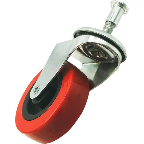 Six Pack 2 Inch Low Profile Swivel Caster Wheels With Threaded Post Mount For Creeper Service Cart Or Stool Non Marking Polyurethane