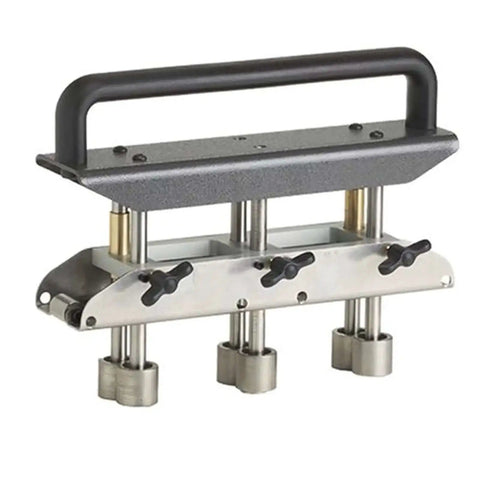 Three Station Sheet Metal Bender Roller For 0 To 90 Degree Bends, showing handle and adjustment knobs, DIY metalworking tool.