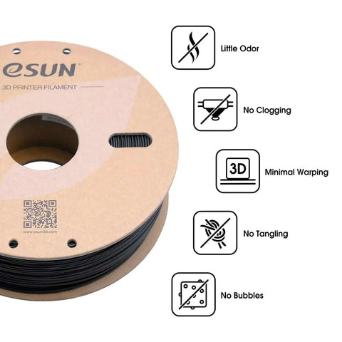 ABS Plus 1.75mm Filament For 3D Printing, Built Tough With Low Warping, Tight Dimensional Tolerance 0.05mm, 1kg Black Spool