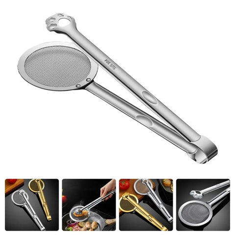 Stainless Steel Oil Strainer Spoon And Frying Oil Filter Clamp With 304 Claw Design For Kitchen Colander And Strainer Durable Grease Filter Clip For Cooking And Frying Easy Clean Long Lasting Kitchen Must Have