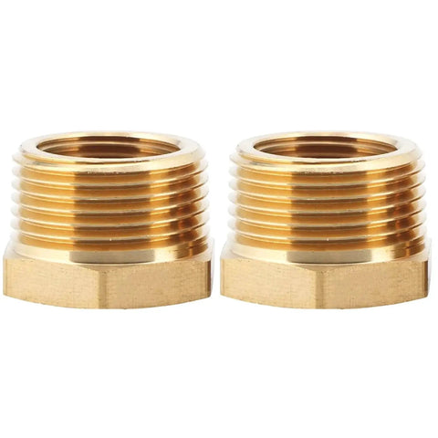 Brass 1 Inch Male To 3/4 Inch Female NPT Reducer Fitting Hex Bushing For Plumbing 2 Pack by CX Wonderland
