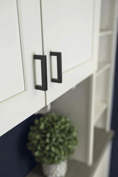 Solid Core Kitchen Cabinet Pulls And Handles In Matte Black From Skylight Collection 12 Inch Hole Center Heavy Duty Metal