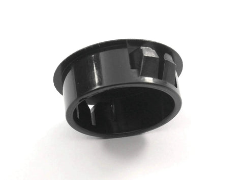 Black Nylon Hole Plugs For 1 1/8 Inch Holes With Locking Tabs side view showing domed textured head