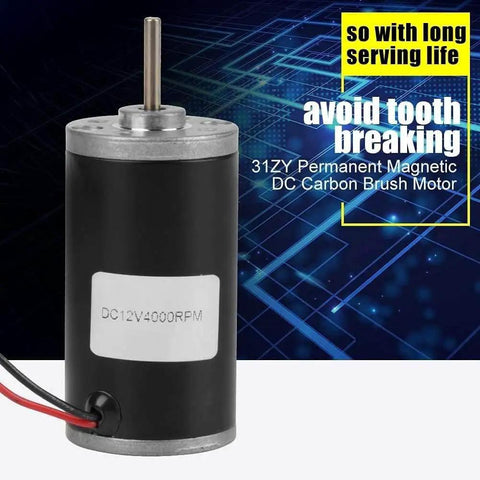 Dope High Speed Permanent Magnet DC Motor For DIY Generators, 6V-12V-24V, 3500-8000 RPM, Reversible CW CCW, Copper Windings, front view
