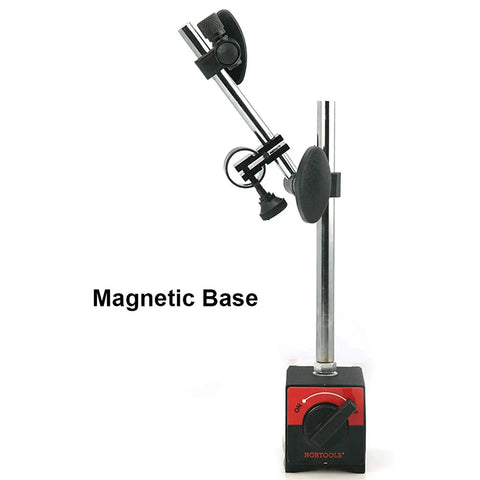 Rugged Dial Indicator With Magnetic Base And Fine Adjustment, 0 To 1.0 Inch Range, 0.001 Inch Precision Dial Test Indicator Kit For Pro Grade Industrial Work