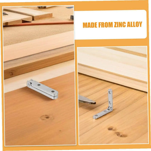 12 Pack Zinc Alloy 90 Degree Hinges For Jewelry Boxes And Miniature Furniture displayed on wooden surfaces