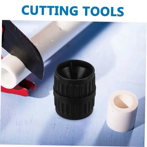 Two Pack Tubing Reamer Set For Copper Pipes Inner And Outer Deburring Tools Chamfering Edges with cutting tool close-up