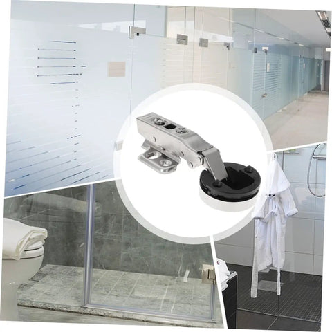 Frameless Glass Door Hinges With Damping For Soft Close Silent Cabinet Hinges 4 Pack For Display Cabinets Kitchen Bathroom Office