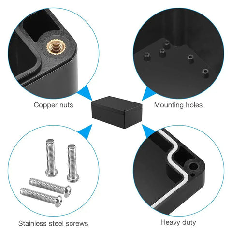Features of Waterproof ABS Plastic Electronics Project Box Enclosure 200mm By 120mm By 75mm Black for DIY meters and sockets.