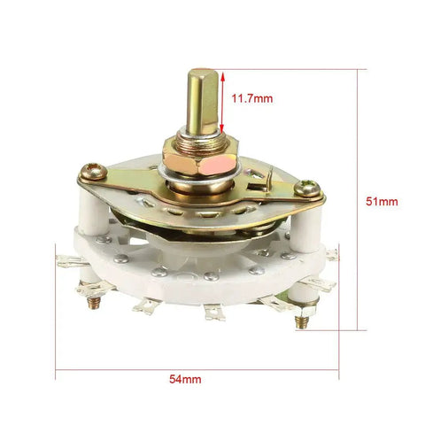 Band Selector Rotary Switch 1 Pole 10 Position 1 Deck With Knob For Electrical Panels And DIY Electronics Projects durable view