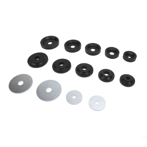 Heavy Duty Sheet Metal Dimple Die Set with carbon steel dies and flared holes backing discs for hydraulic punch drivers fits most brands