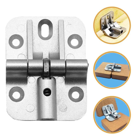 GOOHOCHY 2pcs adjustable 90° cabinet hinges, zinc alloy silver finish for RV/home furniture (front view)