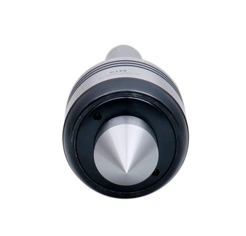 Front view of MT3 Precision Medium Duty Live Center for Manual Lathes with general-purpose use, deep groove ball bearing, needle bearing, and anti-dust seal.