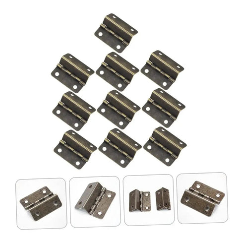 Three Fold Right Angle Hinge Set For Wooden Boxes And Cabinets Heavy Duty Durable Iron Hinges with smooth operation in multiple views
