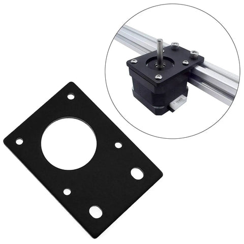 Sturdy Aluminum 42x60mm Stepper Motor Mount Plate Black Flat Bracket For Nema 17 Stepper Motor And 3D Printer Upgrades 2.5mm Thick