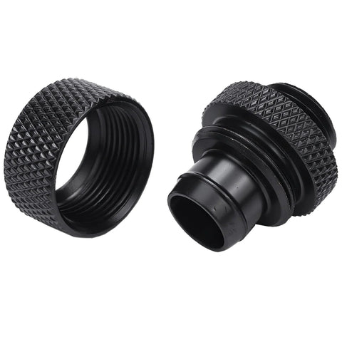 dracaena.io two black compression fittings for soft tubing, G1/4 to 3/8 ID, 1/2 OD, PC water cooling