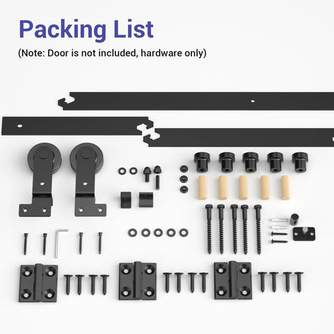 Heavy Duty 30 Inch Bi Folding Barn Door Hardware Kit For Two Doors Black Top Mount Track With Steel Rollers 330 Lb Capacity