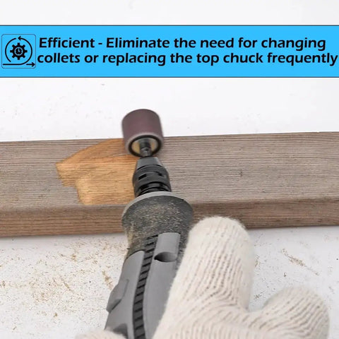 Using Go-To 16 Piece Drill Chuck Collet Set For Dremel Rotary Tools 1/32 Inch To 1/8 Inch Shank Size on wooden surface