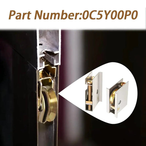 Sliding Patio Door Rollers For Pella Doors Compatibility, 0C5Y00P0 Series, shown in door track with steel ball bearing